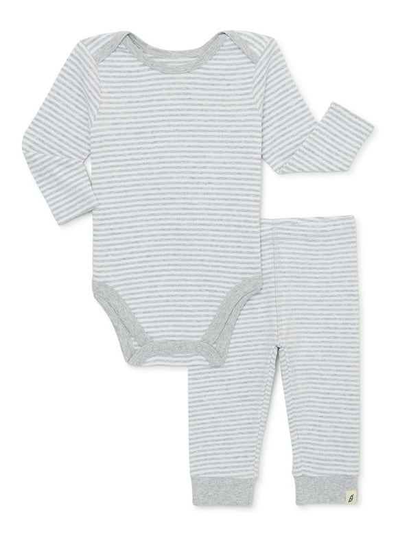 easy-peasy Baby Bodysuit and Jogger Pants Outfit Set, 2-Piece, Sizes 0/3-24 Months