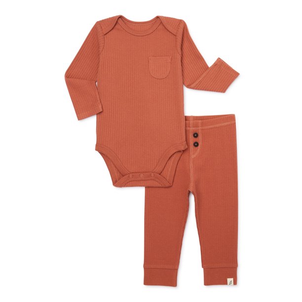 easypeasy Baby Bodysuit and Leggings Set, 2Piece, Sizes 0M24M