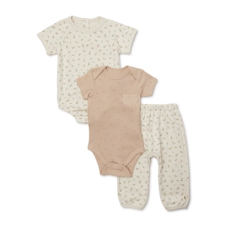 easy-peasy Baby Bodysuits and Jogger Outfit Set, 3-Piece, Sizes 0-24 Months