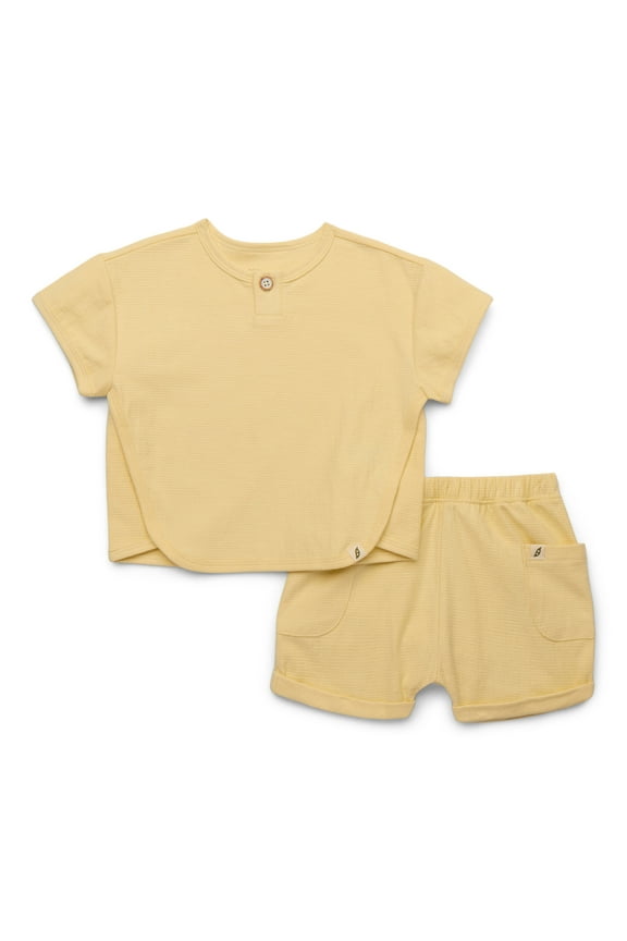 Baby Boys or Baby Girls Seersucker Bound Tee & Cuffed Shorts Set, 2-Piece Summer Outfit, Sizes 0-24M