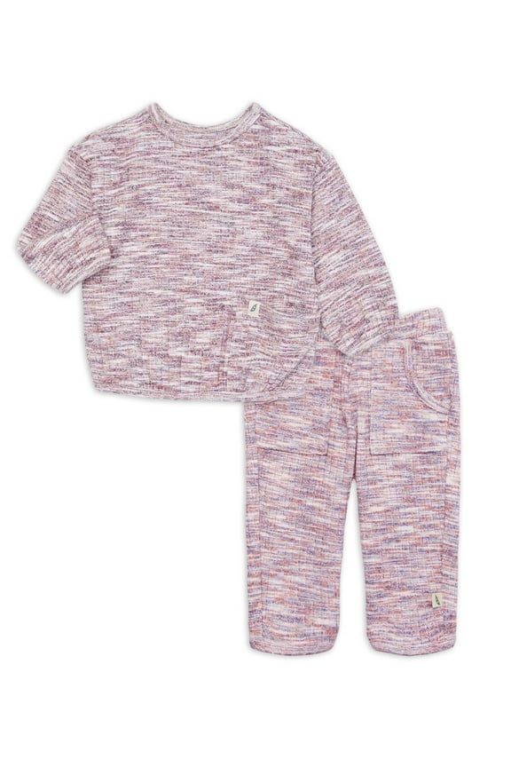 Baby French Terry Sweatshirt and Jogger Outfit Set, 2-Piece, Sizes 0-24 Months