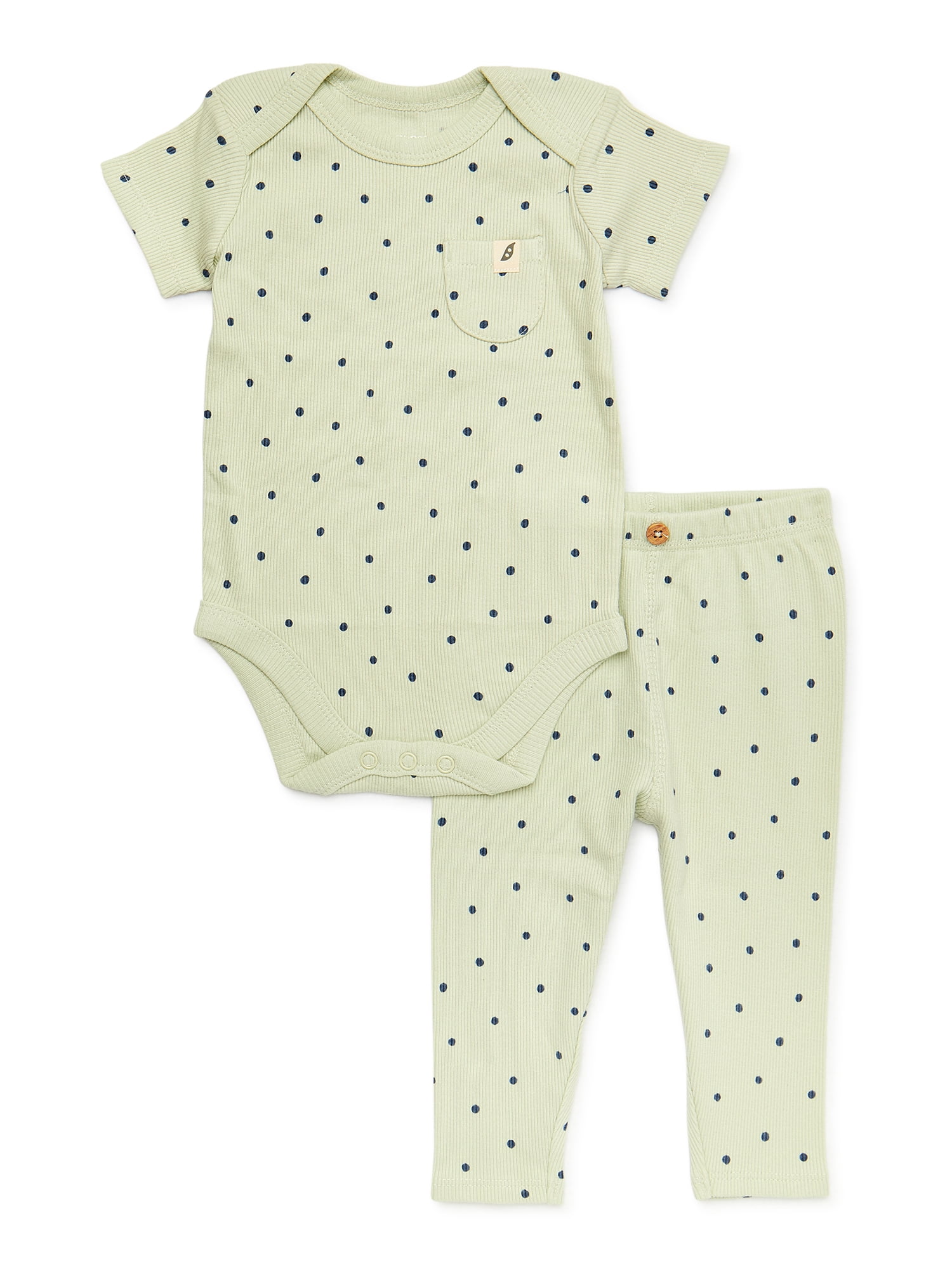 easy-peasy Baby Girls Bodysuit and Legging Outfit Set, 2-Piece, Sizes 0-24 Months