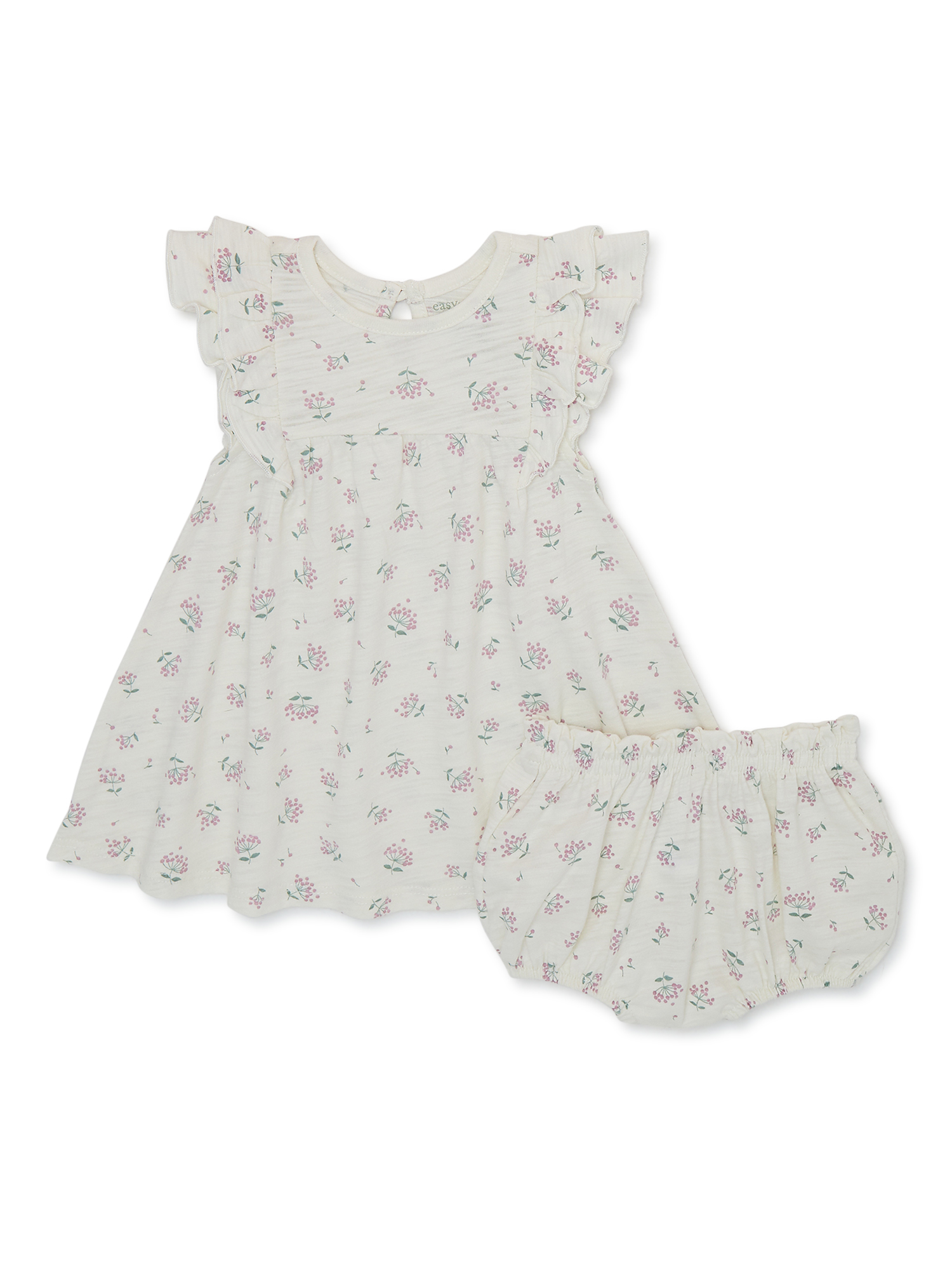 easy-peasy Baby Girls Print Dress and Diaper Cover, Sizes 0-24 Months - image 1 of 6