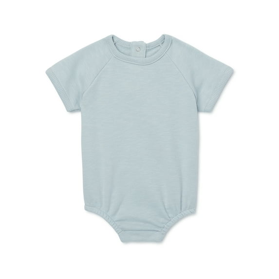 easy-peasy Baby Girls Short Sleeve French Terry Solid Bodysuit, 0-24 Months
