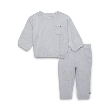 easy-peasy Baby Hacci Sweatshirt and Jogger Outfit Set, 2-Piece, Sizes 0-24 Months