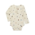 easypeasy Baby Holiday Long Sleeve Henley Bodysuit, Sizes 024 Months