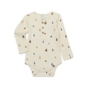 easy-peasy Baby Holiday Long Sleeve Henley Bodysuit, Sizes 0-24 Months