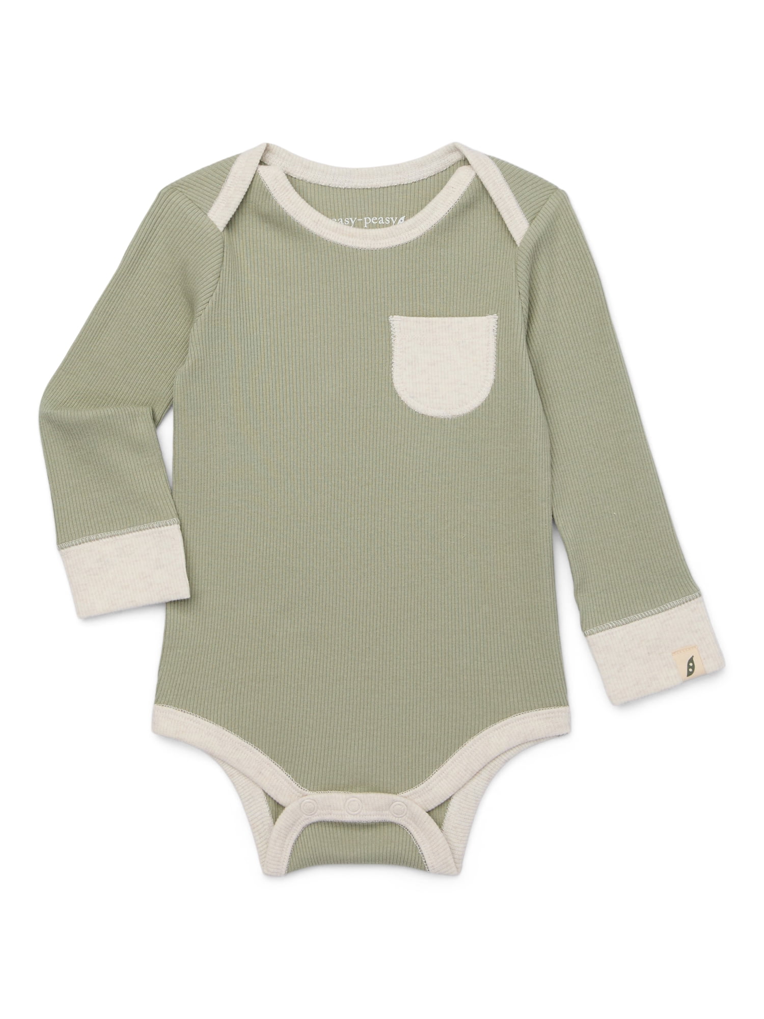 easy-peasy Baby Holiday Long Sleeve Lap Shoulder Bodysuit, Sizes 0-24 Months