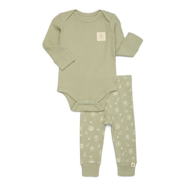 easy-peasy Baby Holiday Rib Bodysuit and Legging Outfit Set, 2-Piece, Sizes 0-24 Months