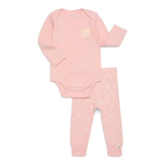 easy-peasy Baby Holiday Rib Bodysuit and Legging Outfit Set, 2-Piece, Sizes 0-24 Months