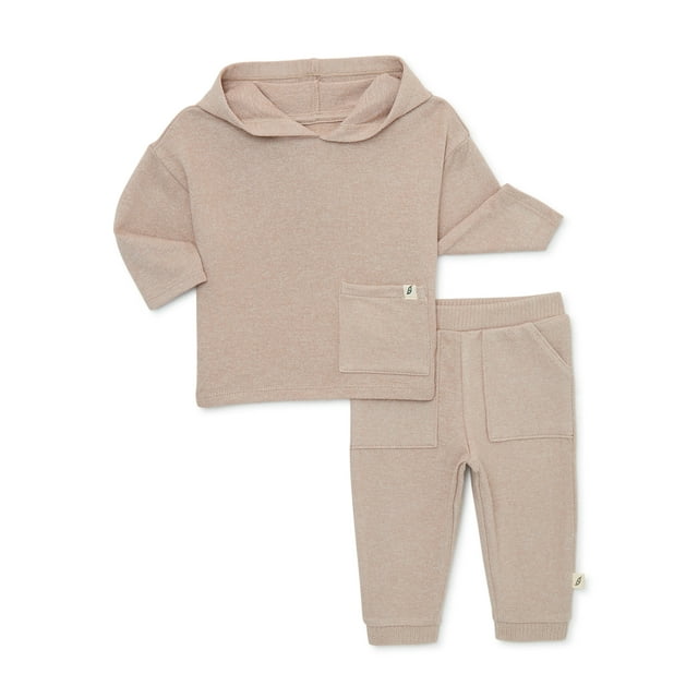 easy-peasy Baby Hoodie and Jogger Pants Outfit Set, 2-Piece, Sizes 0/3-24 Months