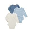 thumbnail image 1 of easy-peasy Baby Long Sleeve Bodysuit, 3-Pack, Sizes 0/3-24 Months, 1 of 7