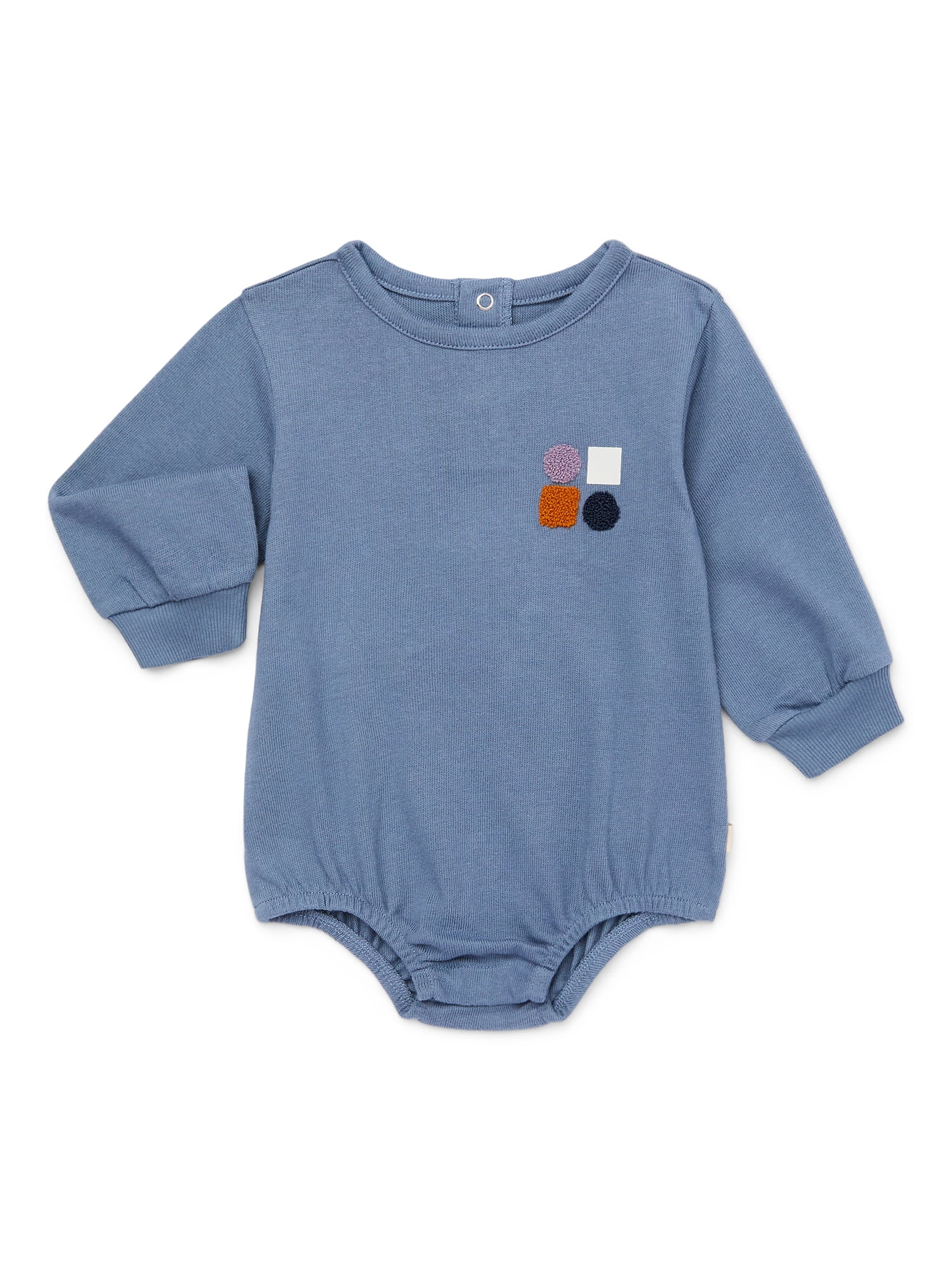 easy-peasy Baby Long Sleeve Dumpling Bodysuit, Sizes 0-24 Months