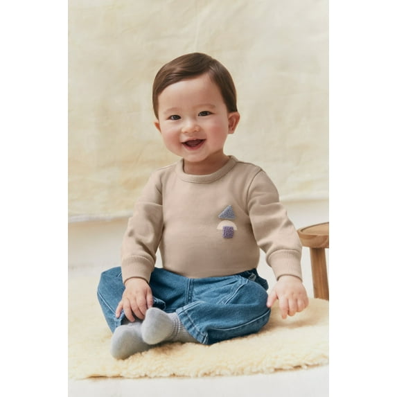 easy-peasy Baby Long Sleeve Dumpling Bodysuit, Sizes 0-24 Months