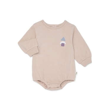 easy-peasy Baby Long Sleeve Dumpling Bodysuit, Sizes 0-24 Months