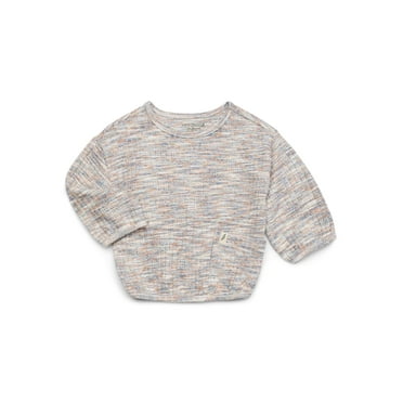 easy-peasy Baby Long Sleeve Hacci Side Pocket Sweatshirt, Sizes 0-24 Months