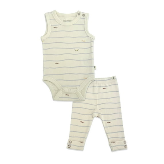 easy-peasy Baby Organic Cotton Bodysuit and Legging Set, 2-Piece, Sizes 0-24 Months