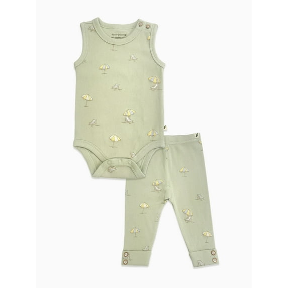 easy-peasy Baby Organic Cotton Bodysuit and Legging Set, 2-Piece, Sizes 0-24 Months