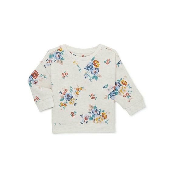 easy-peasy Baby Print French Terry Crew Sweatshirt, Sizes 0/3-24 Months
