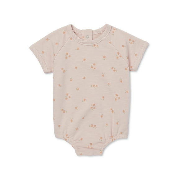 easy-peasy Baby Short Sleeve French Terry Print Bodysuit, Sizes 0-24 Months