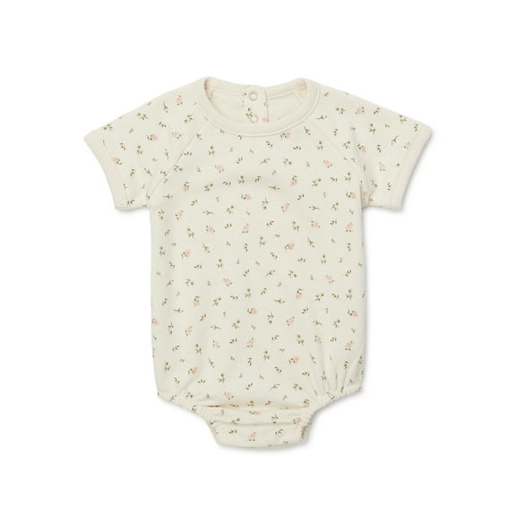 easy-peasy Baby Short Sleeve French Terry Print Bodysuit, Sizes 0-24 Months