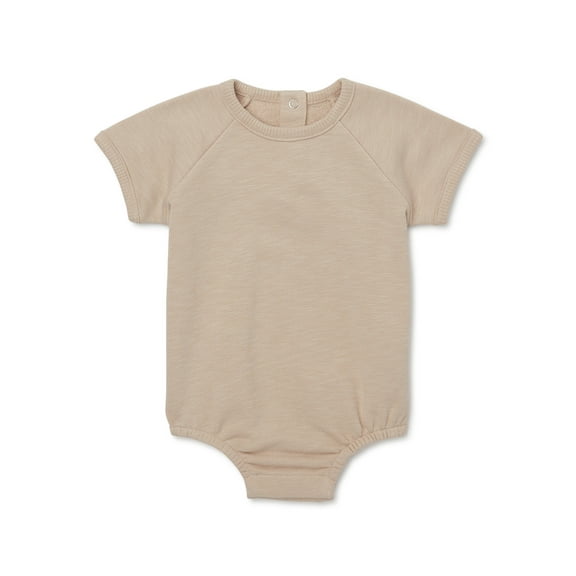 easy-peasy Baby Short Sleeve French Terry Solid Bodysuit, Sizes 0-24 Months