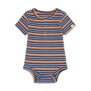 easy-peasy Baby Short Sleeve Henley Bodysuit, Sizes 0-24 Months