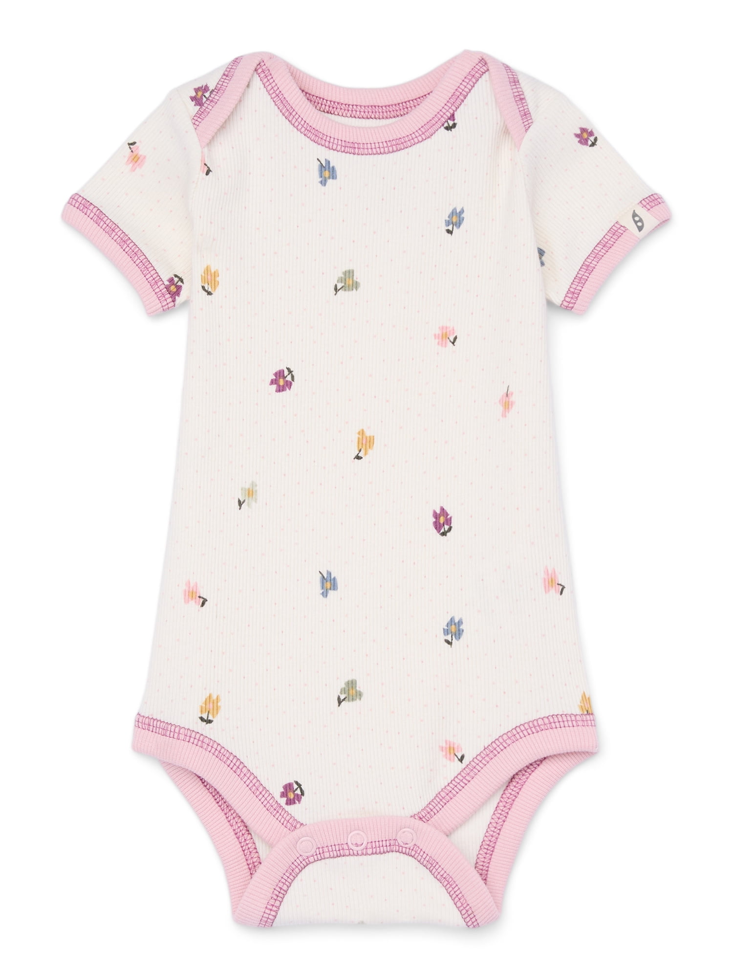 easy-peasy Baby Short Sleeve Lap Shoulder Bodysuit, Sizes 0-24 Months