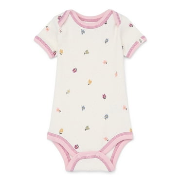 easy-peasy Baby Short Sleeve Lap Shoulder Bodysuit, Sizes 0-24 Months