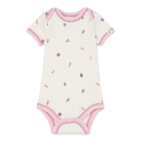 easy-peasy Baby Short Sleeve Lap Shoulder Bodysuit, Sizes 0-24 Months