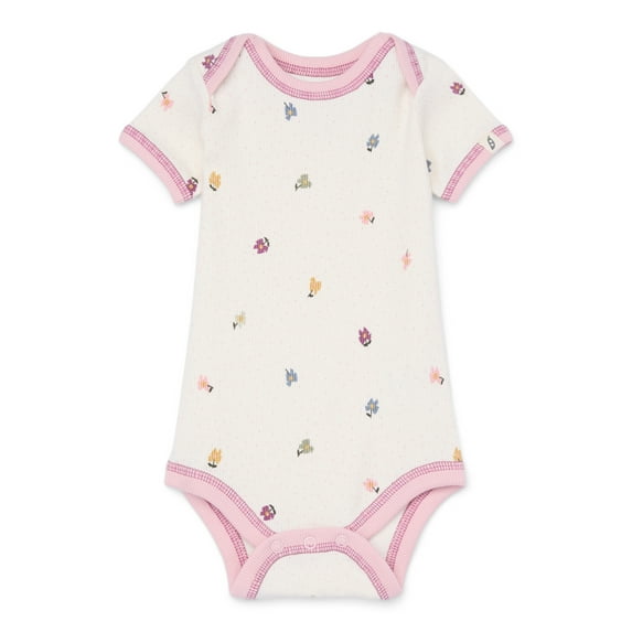 easy-peasy Baby Short Sleeve Lap Shoulder Bodysuit, Sizes 0-24 Months