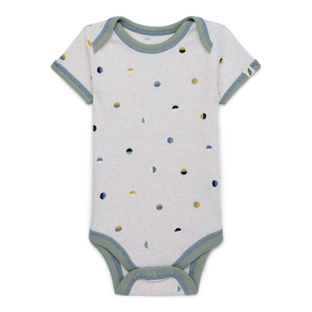 easy-peasy Baby Short Sleeve Lap Shoulder Bodysuit, Sizes 0-24 Months