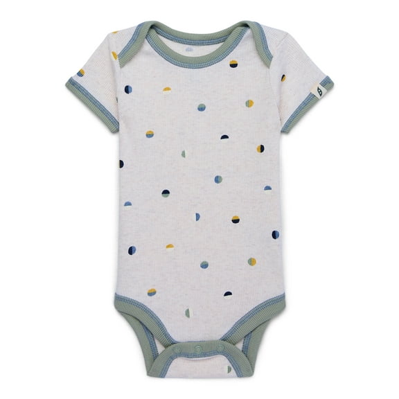 easy-peasy Baby Short Sleeve Lap Shoulder Bodysuit, Sizes 0-24 Months