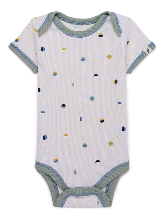 Baby Short Sleeve Lap Shoulder Bodysuit, Sizes 0-24 Months