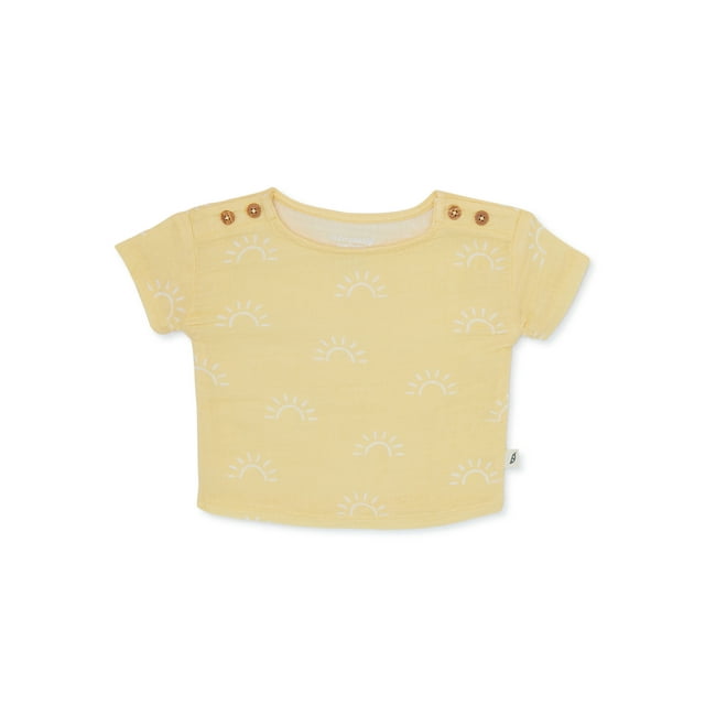 easy-peasy Baby Short Sleeve Print Woven Tee, Sizes 0-24 Months