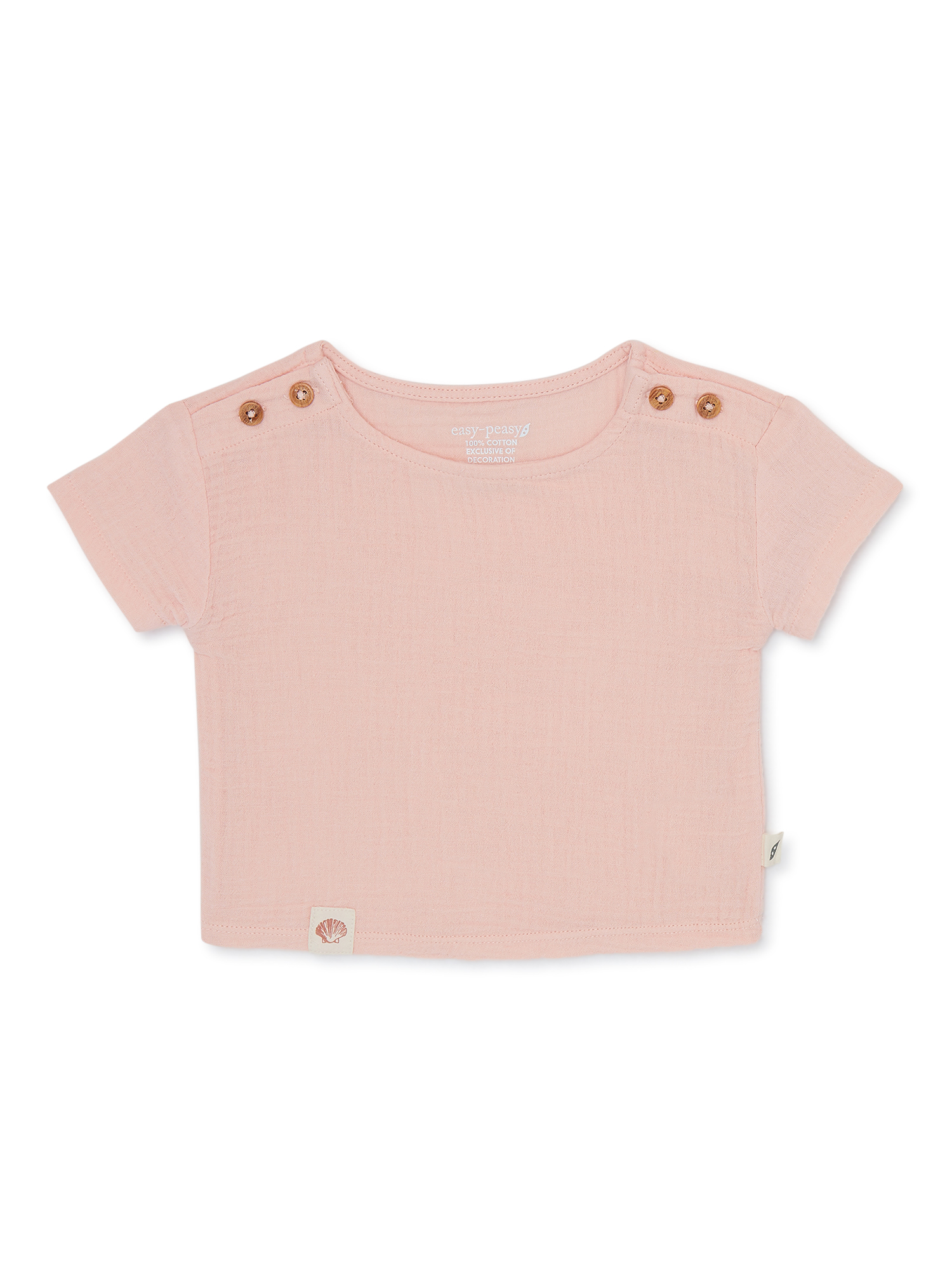 easy-peasy Baby Short Sleeve Solid Woven Tee, Sizes 0-24 Months - image 1 of 4