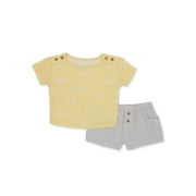 easy-peasy Baby Short Sleeve Tee and Shorts Outfit Set, 2-Piece, Sizes 0M-24M