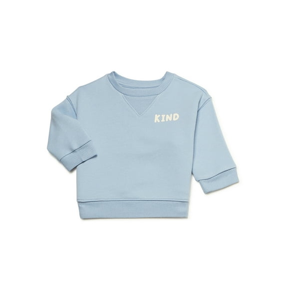 easy-peasy Baby Solid French Terry Crew Sweatshirt, Sizes 0/3-24 Months