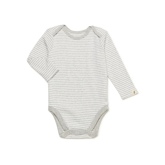 easy-peasy Baby Stripe Bodysuit with Long Sleeves, Sizes 0/3-24 Months