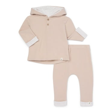 easy-peasy Baby Sueded Terry Hoodie and U-Shaped Pants, 2-Piece Outfit Set, Sizes 0-24 Months