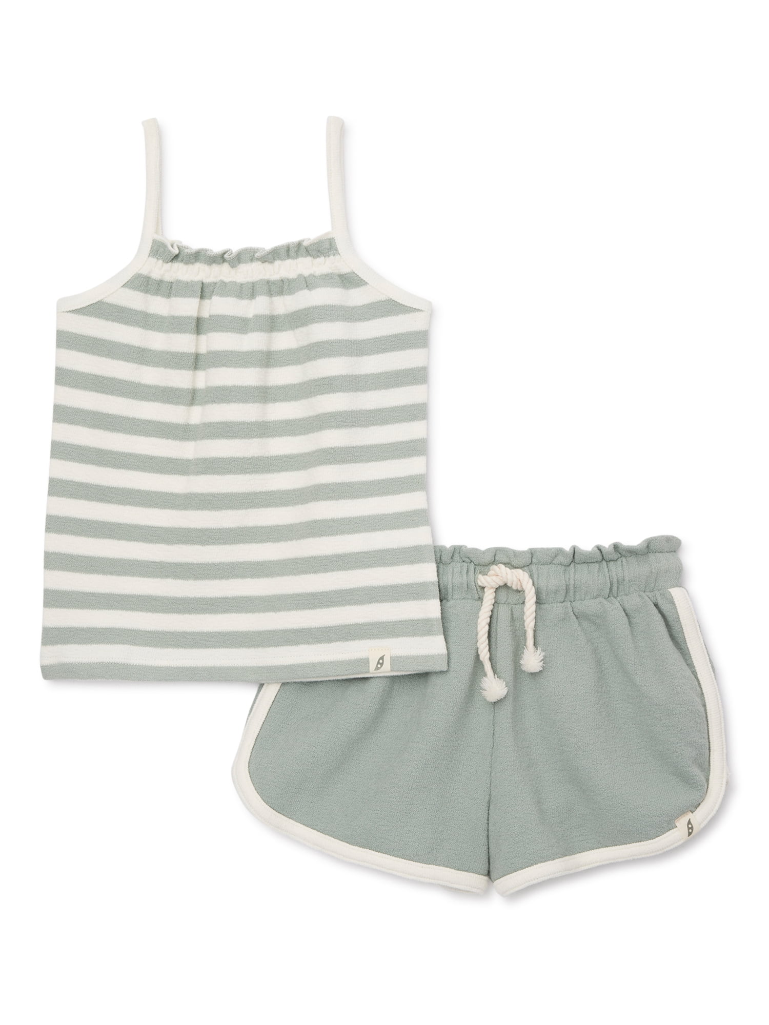easy-peasy Baby and Toddler Girl Strappy Tank Top and Shorts Set, 2 ...