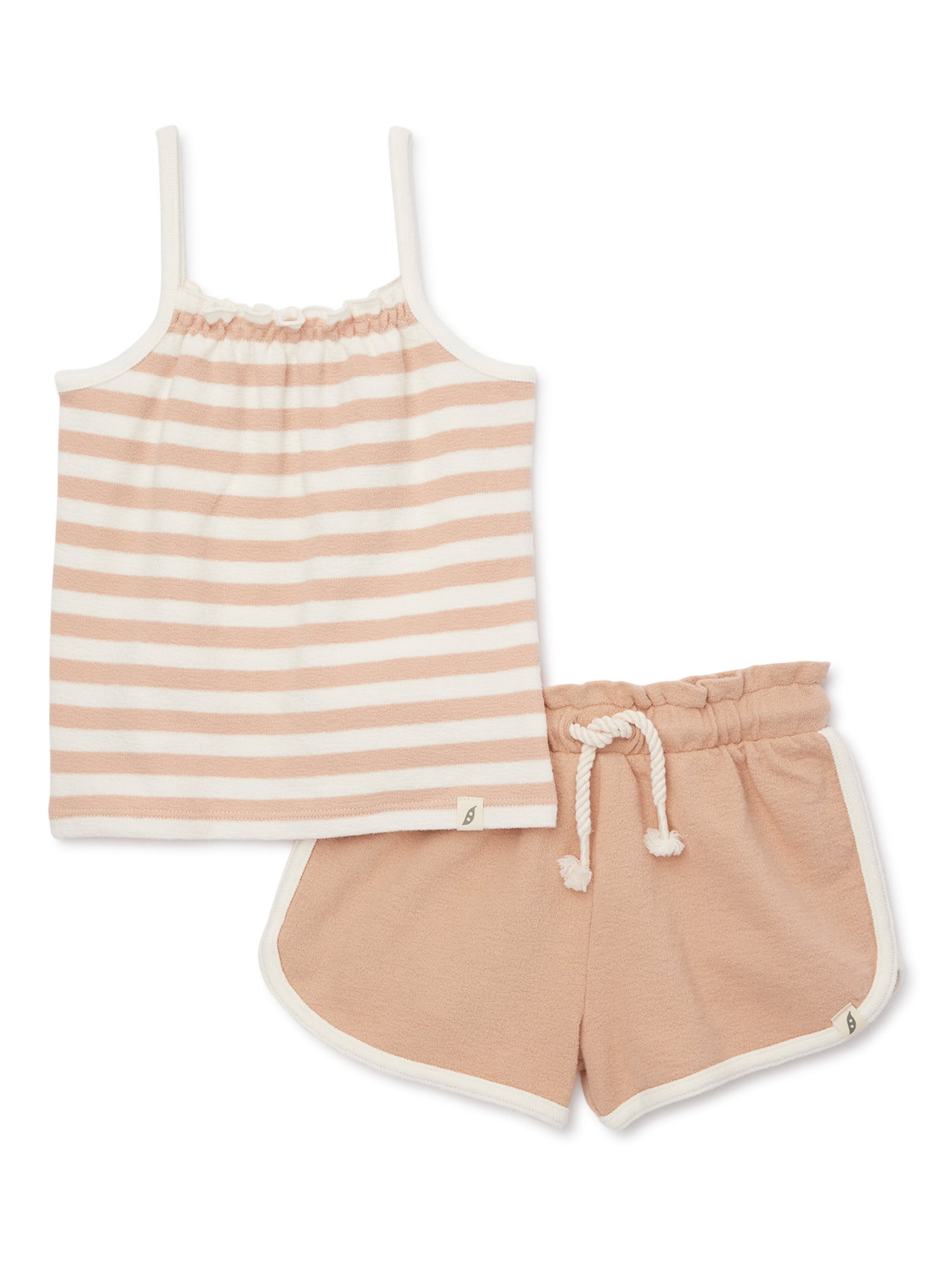 2 Pieces Toddler Girls' Solid Color Tank Top & Shorts Set Set Sleeveless Cute Outdoor