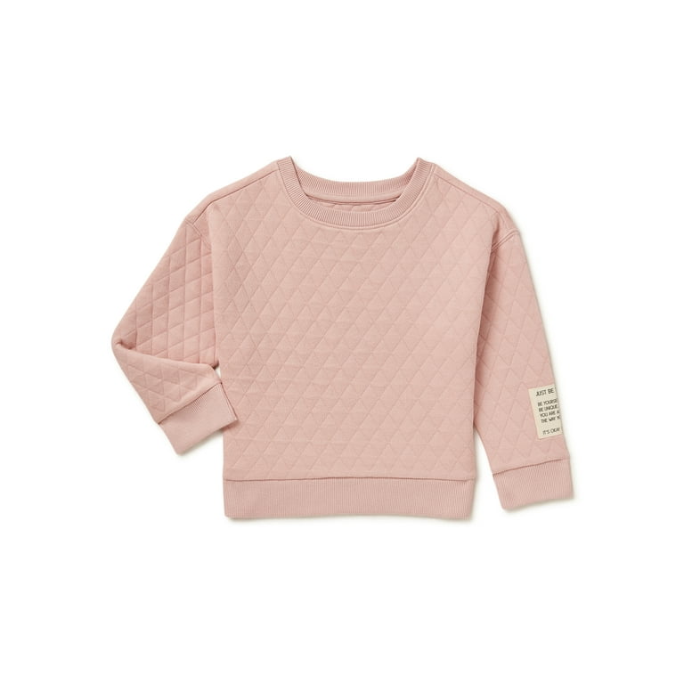 PINK SWEATER IN QUILTED JERSEY, BABY PINK SWEATER IN QUILTED JERSEY, BABY