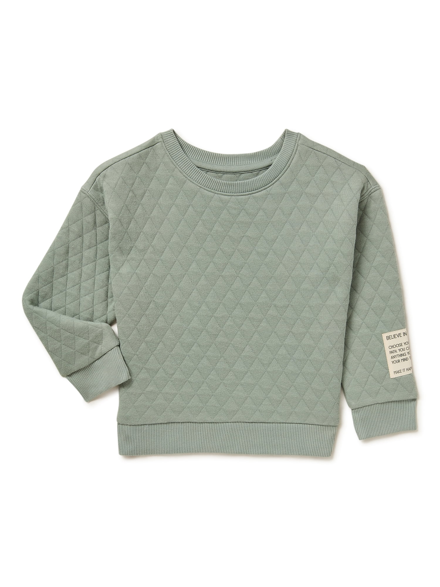 easy-peasy Baby and Toddler Girls Quilted Sweatshirt, Sizes 12