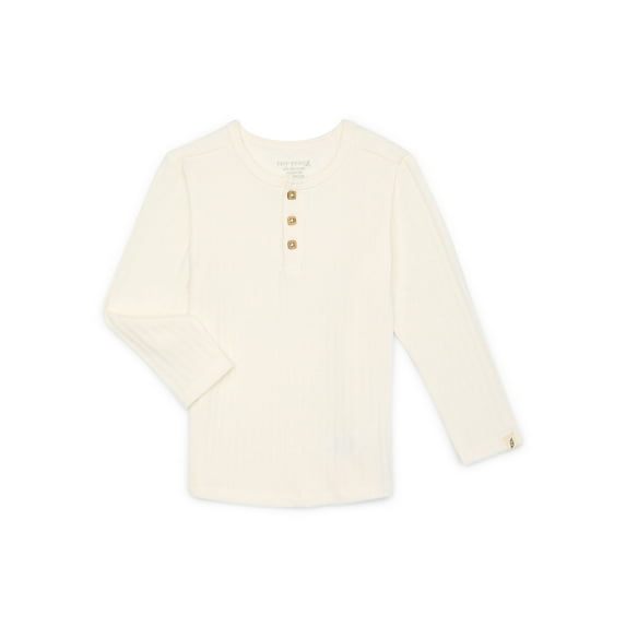 easy-peasy Toddler Boy Ribbed Henley with Long Sleeves, Sizes 18M-5T