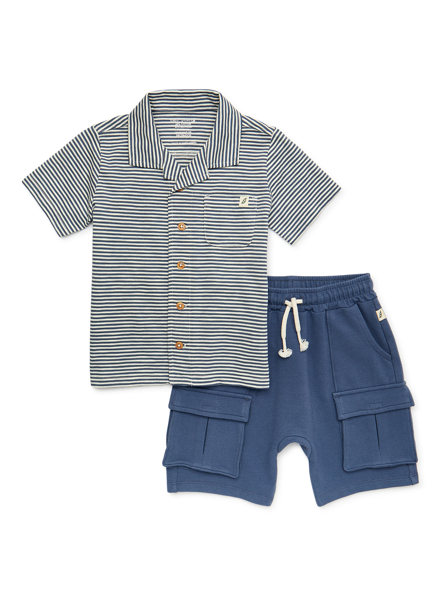 easy-peasy Toddler Boys Camp Shirt and Shorts Outfit Set, 2-Piece, Sizes 12M-5T - image 1 of 4