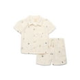 thumbnail image 1 of easy-peasy Toddler Boys’ Organic Cotton Shirt and Shorts Outfit Set, 2-Piece, Sizes 18M-5T, 1 of 3