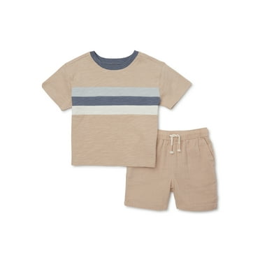 easy-peasy Toddler Color Block Tee and Gauze Short Outfit Set, 2-Piece ...