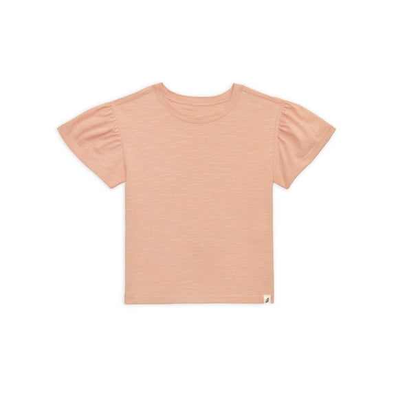 easy-peasy Toddler Girl Essential Soft Seam Short Ruffle Sleeve Tee, Sizes 18M-5T