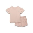 thumbnail image 1 of easy-peasy Toddler Girls Organic Cotton Essential Soft Seam Tee & Shorts Set, 2-Piece, Sizes 18M-5T, 1 of 3